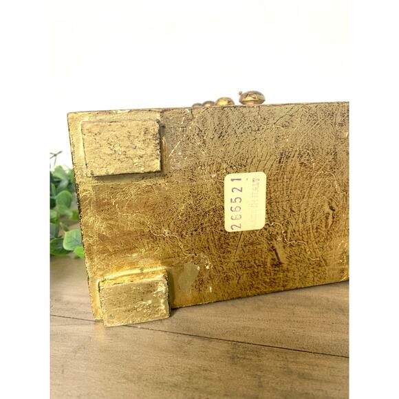 Vintage Italian Florentine Gilt Jewelry Chest Gold 4-Drawer Ornate Vanity Box - Picture 9 of 10